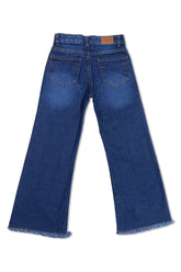 Light blue Wide-Leg Denim Jeans For Girls